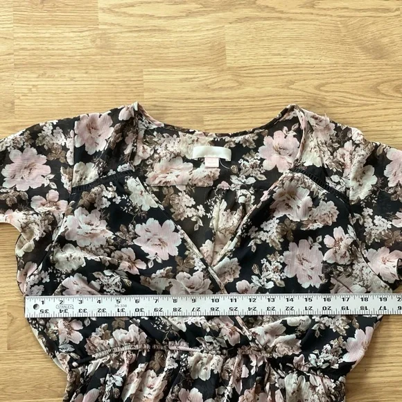 Band of Gypsies Women's Floral V-Neck Midi Dress Black Pink - Picture 5 of 14